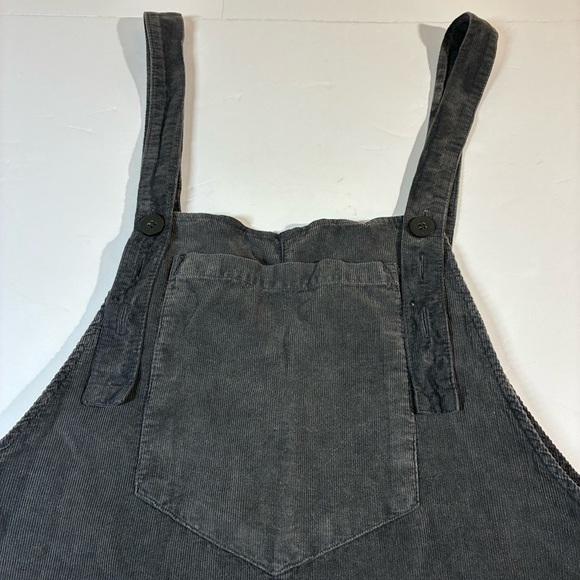 Zara Women’s Gray Corduroy Overalls Jumpsuit Wide Leg Button Straps Small - Picture 6 of 10